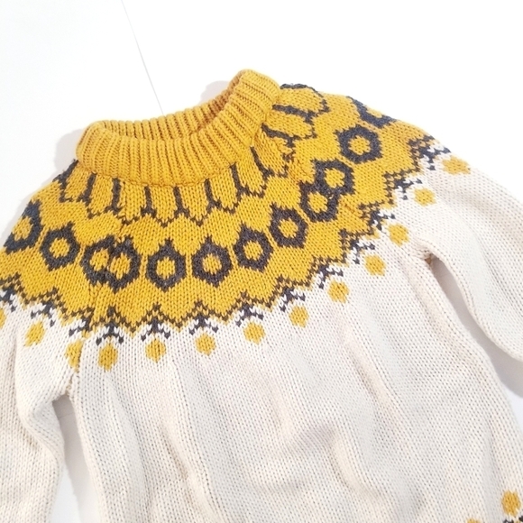 Nasty Gal J.O.A. Malia Mock Neck Sweater JOA Chunky Knit Fair Isle - Picture 8 of 16